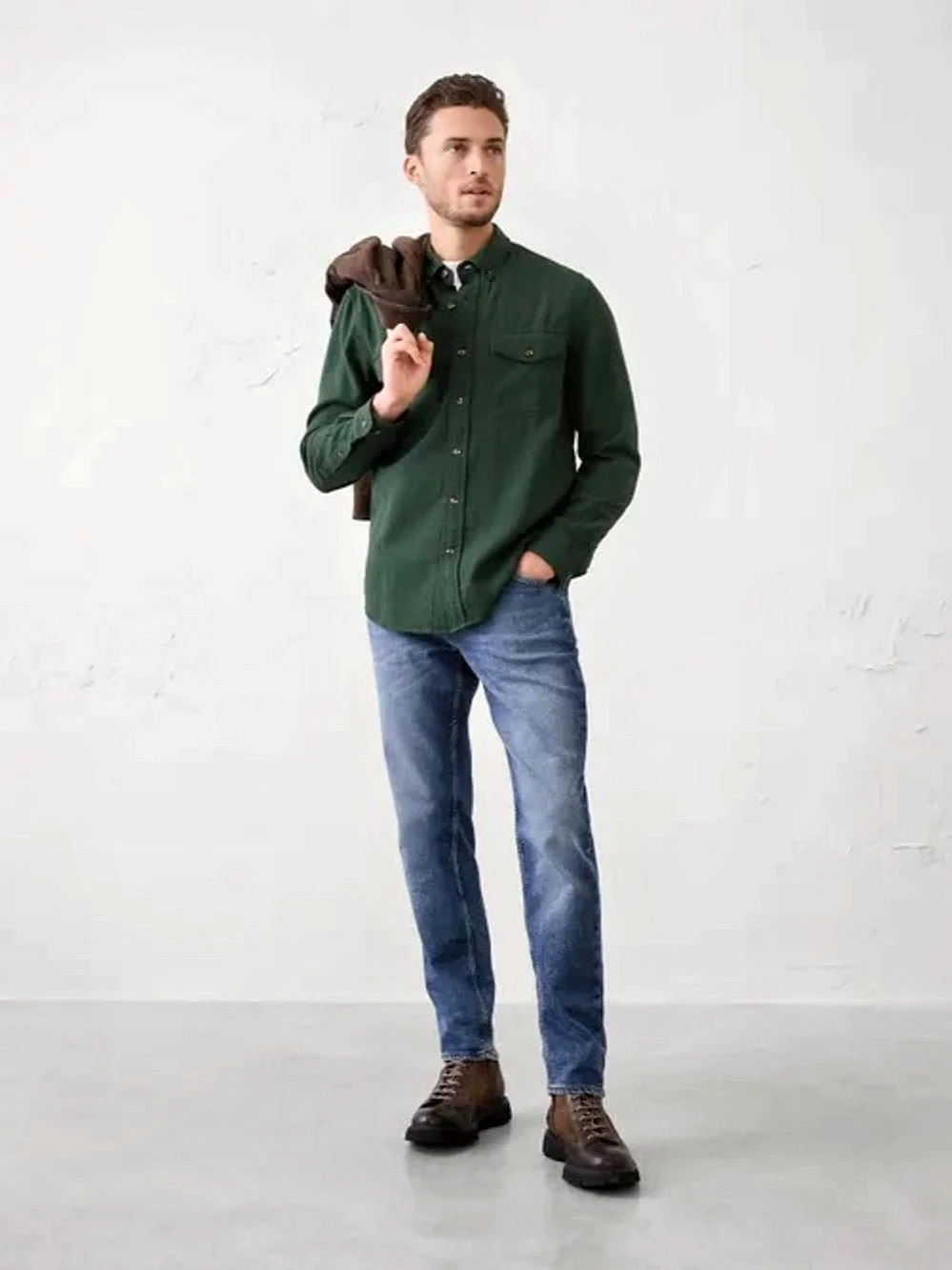 Banana Republic Fac Standard Fit Double Weve Long-Sleeve Shirt  XXL